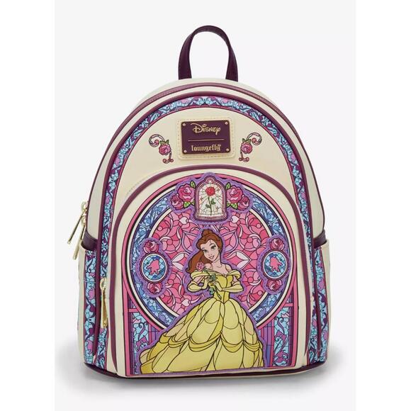 Loungefly Handbags - Loungefly Disney Beauty and the Beast Belle Stained Glass Portrait Backpack NWT
